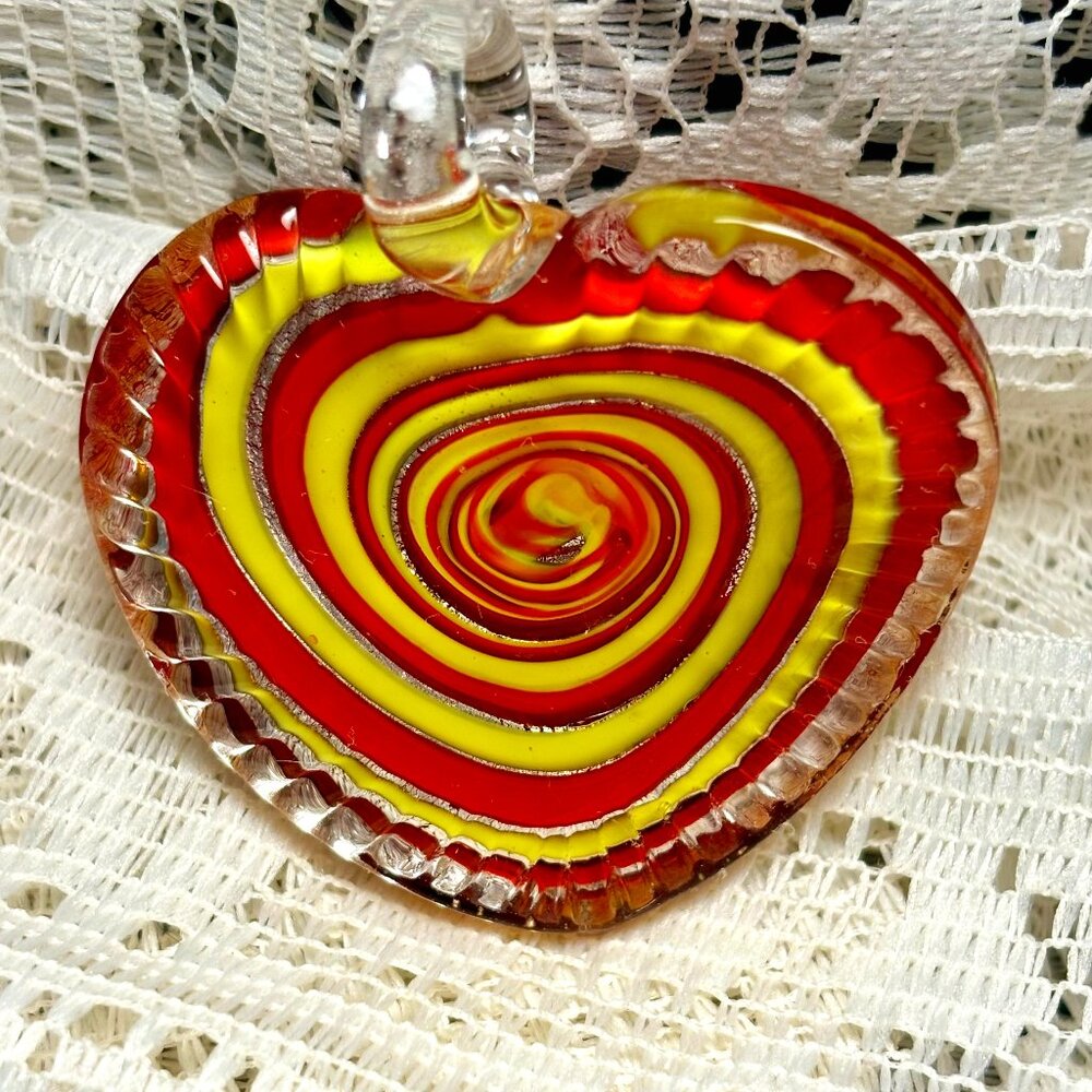 Heart Shaped Glass Pendant